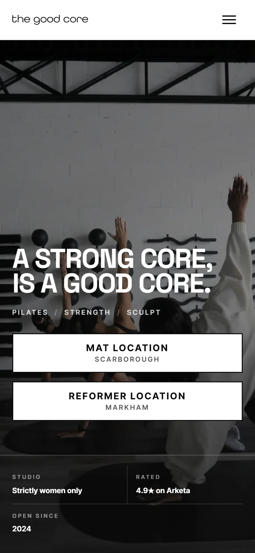 The Good Core mobile homepage showing fast, thumb-friendly layout
